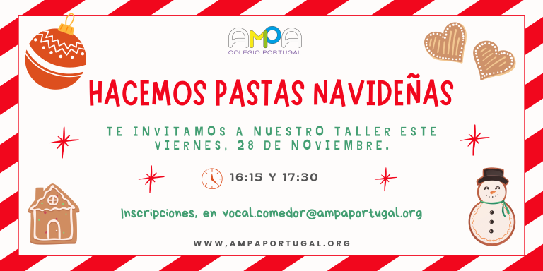 Manos en la masa: taller de pastas navideñas este viernes en el comedor del cole