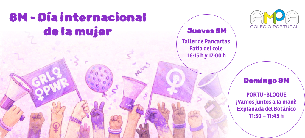 Actividades del AMPA sobre el💜DÍA INTERNACIONAL DE LA MUJER- 8 de marzo💜